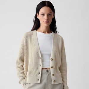 Gap Shaker-Stitch Knit Cardigan Sweater Oversized